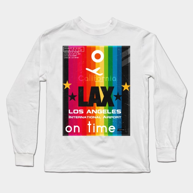 LAX Los Angeles airport code Long Sleeve T-Shirt by Woohoo